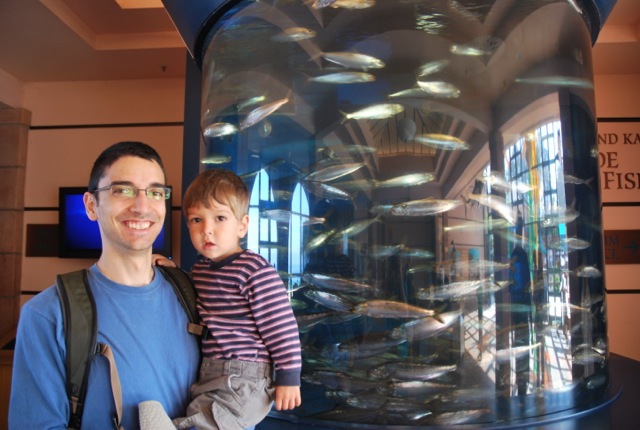 standing by the fishes