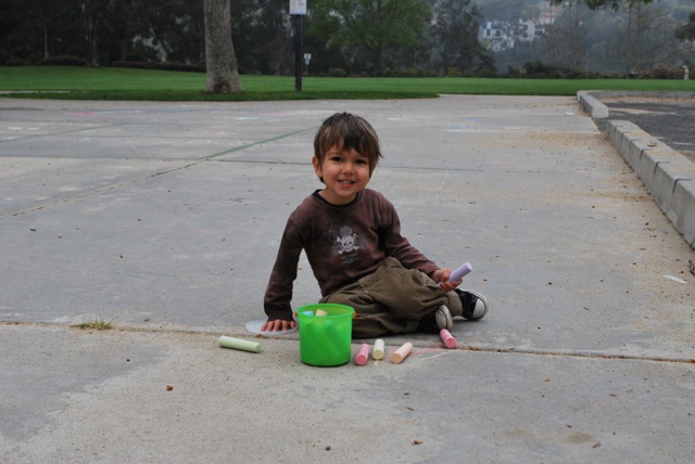 Drawing with chalk