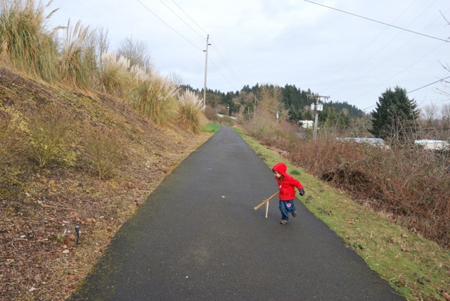 Running along the path