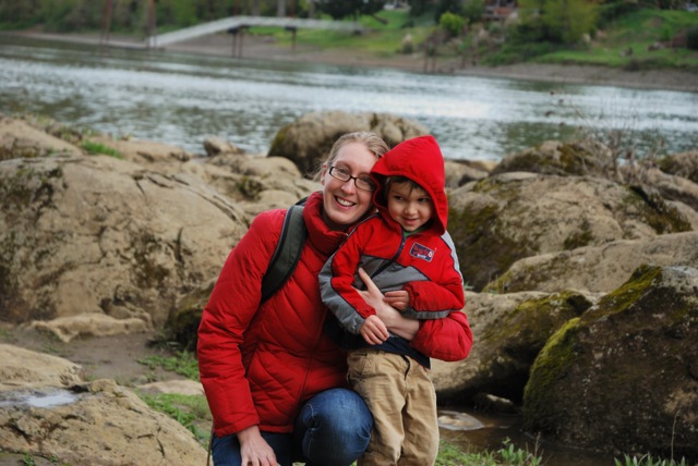 By the river