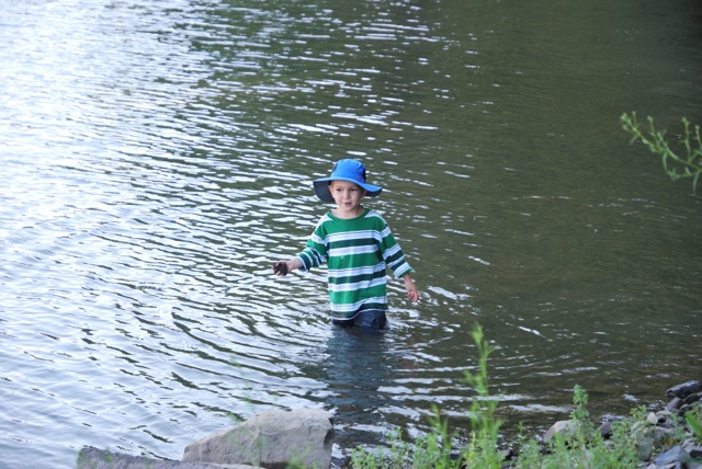 Wading in the river