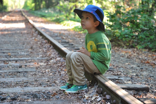 sitting on the rail