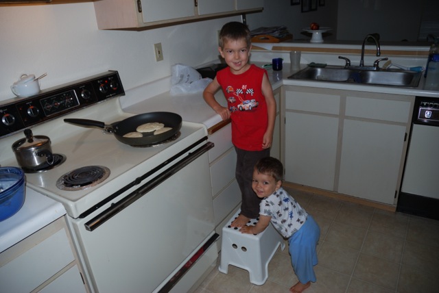 making pancakes