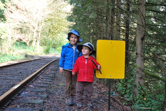 Standing by the sign