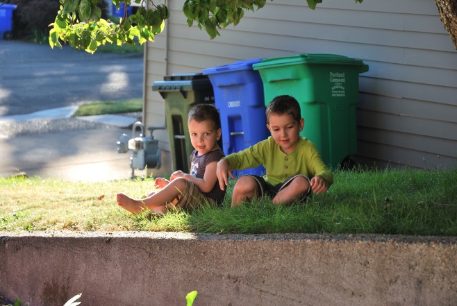 kids in grass