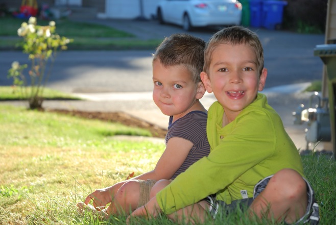 kids in grass