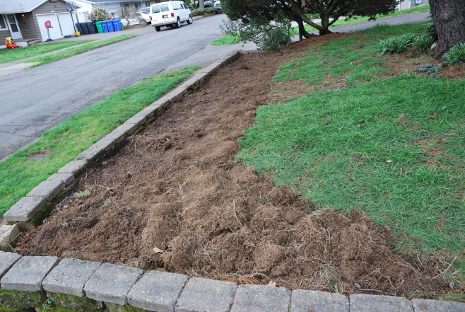 working on the yard
